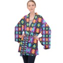 Squares Spheres Backgrounds Texture Long Sleeve Velvet Kimono  View1