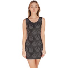 Pattern Texture Feet Dog Grey Bodycon Dress