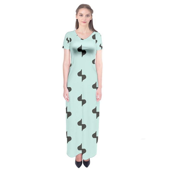 Illustrations Short Sleeve Maxi Dress