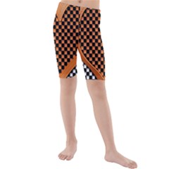 Heart Chess Board Checkerboard Kids  Mid Length Swim Shorts