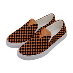 Heart Chess Board Checkerboard Women s Canvas Slip Ons