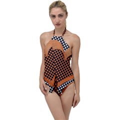 Heart Chess Board Checkerboard Go With The Flow One Piece Swimsuit by HermanTelo