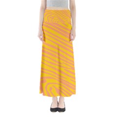 Pattern Texture Yellow Full Length Maxi Skirt