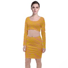 Pattern Texture Yellow Top And Skirt Sets by HermanTelo