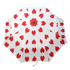 Heart Red Love Valentines Day Folding Umbrellas by HermanTelo