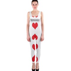 Heart Red Love Valentines Day One Piece Catsuit by HermanTelo