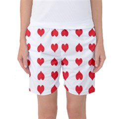 Heart Red Love Valentines Day Women s Basketball Shorts by HermanTelo