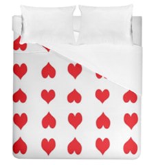 Heart Red Love Valentines Day Duvet Cover (queen Size) by HermanTelo