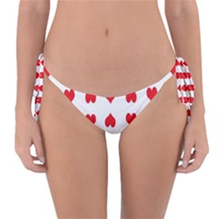 Heart Red Love Valentines Day Reversible Bikini Bottom