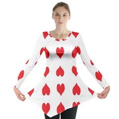 Heart Red Love Valentines Day Long Sleeve Tunic 