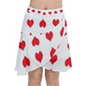 Heart Red Love Valentines Day Chiffon Wrap Front Skirt View1