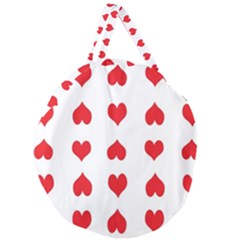 Heart Red Love Valentines Day Giant Round Zipper Tote