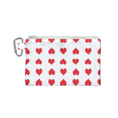 Heart Red Love Valentines Day Canvas Cosmetic Bag (small)