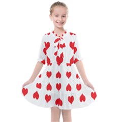 Heart Red Love Valentines Day Kids  All Frills Chiffon Dress
