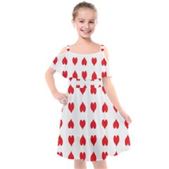 Heart Red Love Valentines Day Kids  Cut Out Shoulders Chiffon Dress