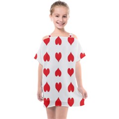 Heart Red Love Valentines Day Kids  One Piece Chiffon Dress