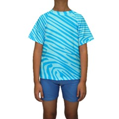 Pattern Texture Blue Kids  Short Sleeve Swimwear by HermanTelo