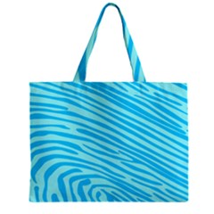 Pattern Texture Blue Zipper Mini Tote Bag