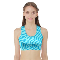 Pattern Texture Blue Sports Bra With Border