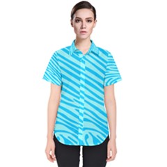 Pattern Texture Blue Women s Short Sleeve Shirt