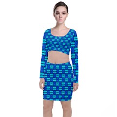 Pattern Graphic Background Image Blue Top And Skirt Sets by HermanTelo