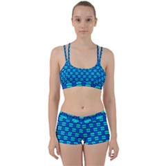 Pattern Graphic Background Image Blue Perfect Fit Gym Set