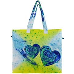 Heart Emotions Love Blue Canvas Travel Bag by HermanTelo