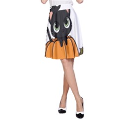 Halloween Cute Cat A-line Skirt