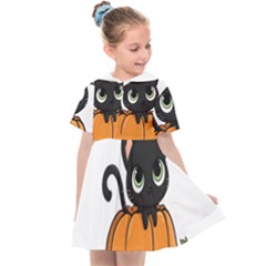 Halloween Cute Cat Kids  Sailor Dress by HermanTelo