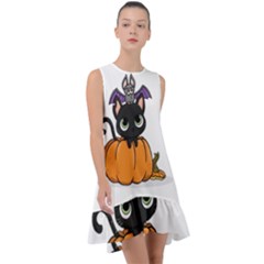 Halloween Cute Cat Frill Swing Dress by HermanTelo