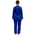 Background Polka Blue Satin Long Sleeve Pyjamas Set View2