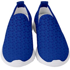 Background Polka Blue Kids  Slip On Sneakers