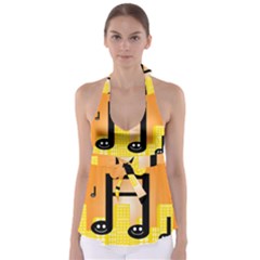 Abstract Anthropomorphic Art Babydoll Tankini Top by HermanTelo