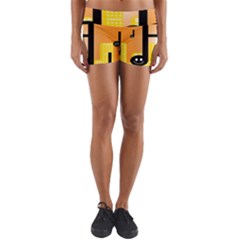 Abstract Anthropomorphic Art Yoga Shorts by HermanTelo