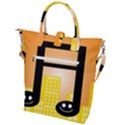 Abstract Anthropomorphic Art Buckle Top Tote Bag View2