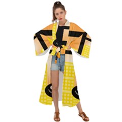 Abstract Anthropomorphic Art Maxi Kimono