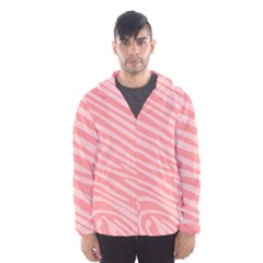Pattern Texture Pink Men s Hooded Windbreaker