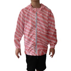Pattern Texture Pink Kids  Hooded Windbreaker