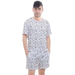 Music Notes Background Wallpaper Men s Mesh Tee And Shorts Set