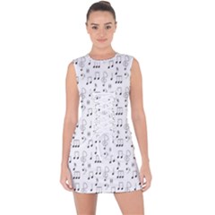 Music Notes Background Wallpaper Lace Up Front Bodycon Dress by HermanTelo