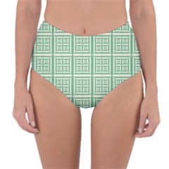 Background Digital Texture Reversible High-waist Bikini Bottoms