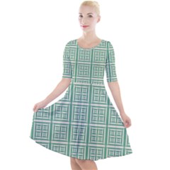 Background Digital Texture Quarter Sleeve A-line Dress by HermanTelo