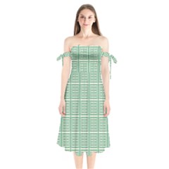 Background Digital Texture Shoulder Tie Bardot Midi Dress by HermanTelo