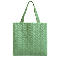 Background Polka Green Zipper Grocery Tote Bag by HermanTelo