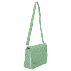 Background Polka Green Shoulder Bag With Back Zipper by HermanTelo