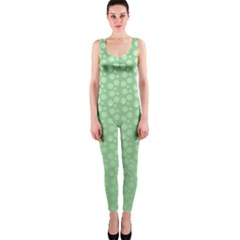 Background Polka Green One Piece Catsuit