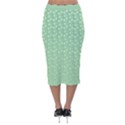 Background Polka Green Velvet Midi Pencil Skirt View2