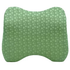 Background Polka Green Velour Head Support Cushion