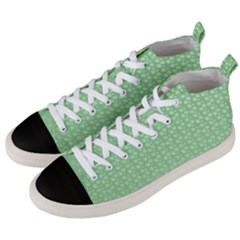 Background Polka Green Men s Mid-top Canvas Sneakers