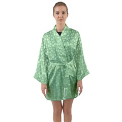 Background Polka Green Long Sleeve Satin Kimono by HermanTelo